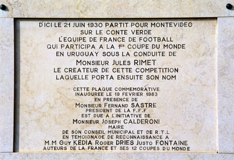 France, Cote d'Azur ; Villefranche-sur-Mer; commemoration tablet for the participation of French