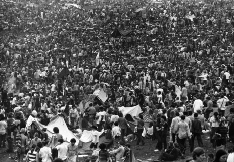 The Woodstock Music and Art Festival, a famous rock festival held at a dairy farm in Bethel, New York on August 15-17, 1969.