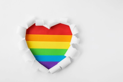 Symbol Heart Rainbow on white backround. LGBT. Pride Month. Love