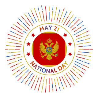 Montenegro national day badge. Referendum on independence from Serbia and Montenegro in 2006. Celebrated on May 21.