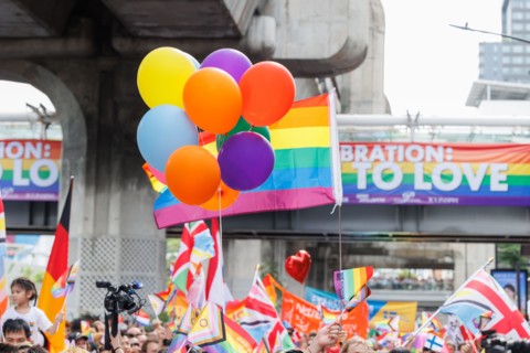 Bangkok Pride Festival 2024 Parade of LGBTQIAN people at Siam Center MBK in concept Celebration Of Love Pride Month, 1 June 2024, Bangkok, Thailand.