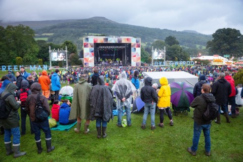 A massive storm comes in over the mountains as BRITISH SEA POWER play on the Mountain Stage with their usual flair for unusual stage invasions. Day One of the Green Man music festival in Glanusk Park,...