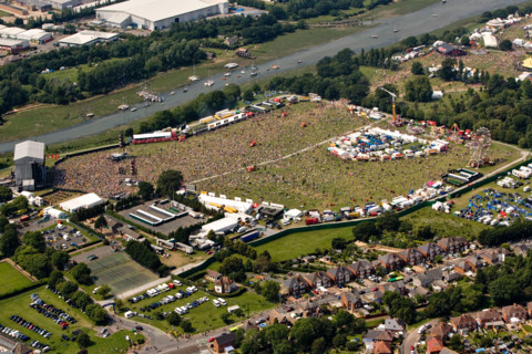 Isle of Wight Festival from the air 2007