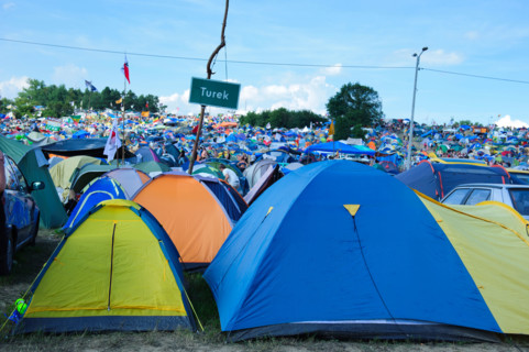 tents at the Przystanek Woodstock - Europe's largest open air festival in Kostrzyn, Poland