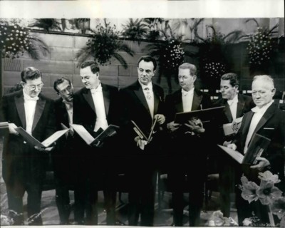 Dec. 12, 1965 - Presentation of Nobel Prizes in Stockholm: King Gustav of Sweden presented Nobel prizes to winner, in a ceremony in the Stockholm concert hall of Friday, Dec. 10th. Photo shows Nobel P...