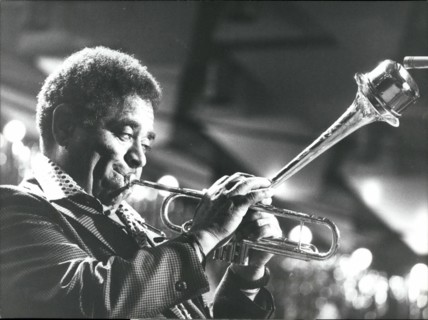 Jul. 07, 1977 - International-Jazz-Festival Montreux: Photo shows Dizzy Gillespie performing on his tipical trumpet - to warm up nostalgic hearts.