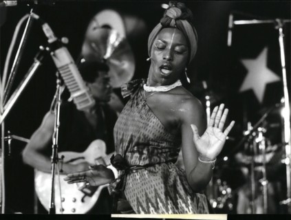 Jul. 07, 1985 - Montreux Jazz Festival: Last Week-end was one of the highlights of this year Jazz Festival of Montreux. Photo Shows Florence Titti, belonging to Manu Dibango & Soul Makossa Gang.