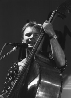Jul. 04, 1991 - Sting The famous pop singer Sting is seen here at the acoustic bass during his concert at the 25th Jazz Festival of Montreux, July 2.