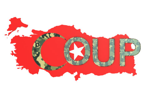 Turkey coup concept, 3D rendering isolated on white background