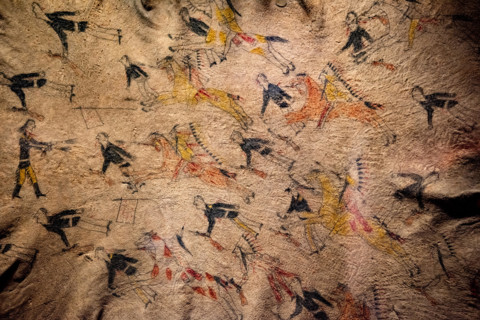 little big horn battle cheyenne painting on buffalo skin of 1876