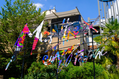 Montreux Jazz festival outdoor sign at the park