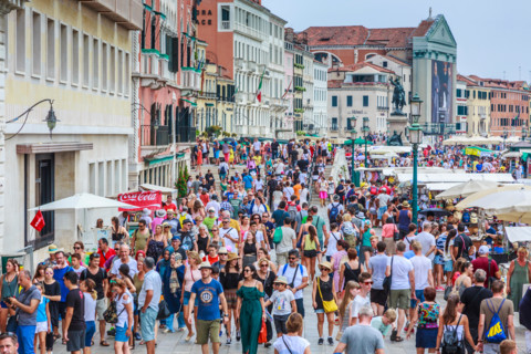 Crowd in a street.