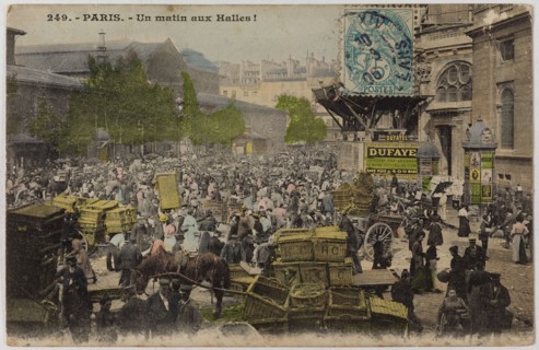ONE MORNING THE HALLS! - A PAVILION (RUE BALTARD) Anonyme. Un matin aux Halles ! - Un pavillon, rue Baltard. Paris (Ier arr.). Phototypie. Paris, musée Carnavalet.