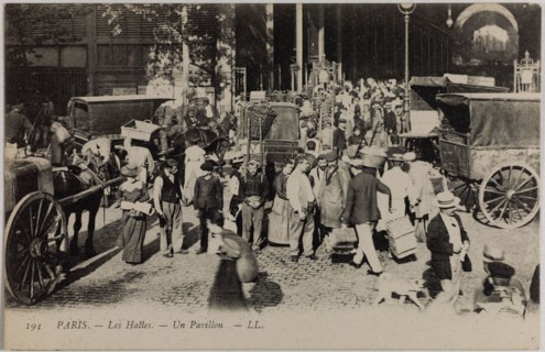 PARIS - THE HALLS, A PAVILION (RUE BALTARD) Léon et Levy. Les Halles, un pavillon (rue Baltard), Paris (Ier arr.). Phototypie. Paris, musée Carnavalet.