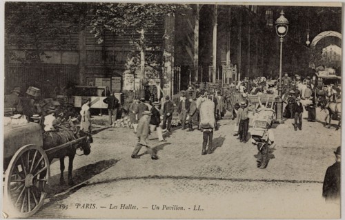 PARIS - THE HALLS, A PAVILION (RUE BALTARD) L.L. Les Halles, un pavillon, rue Baltard. Paris (Ier arr.). Phototypie. Paris, musée Carnavalet.