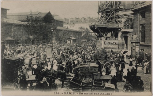 ONE MORNING THE HALLS! - A PAVILION (RUE BALTARD) Anonyme. Un matin aux Halles ! Un pavillon, rue Baltard. Paris (Ier arr.). Phototypie. Paris, musée Carnavalet.