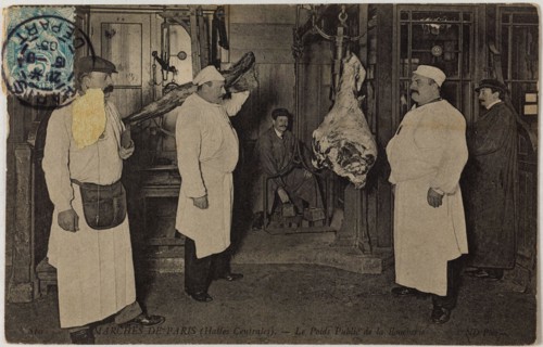 MARKET PARIS (HALLS CENTRAL), THE WEIGHT OF THE PUBLIC SLAUGHTER (RUE BALTARD) N.D. photo. Marché de Paris (Halles Centrales), le poids public de la boucherie (rue Baltard), Paris (Ier arr.). Phototyp...