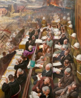 The Nuremberg Trial, 1946 (1946) Painting by Dame Laura Knight