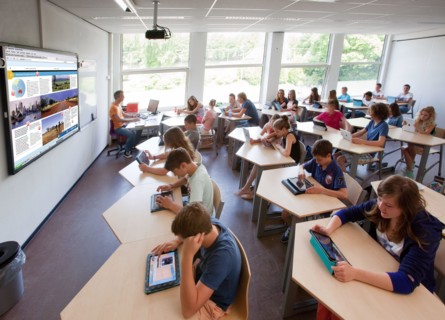 Students working with iPads. Arnhem, Netherlands