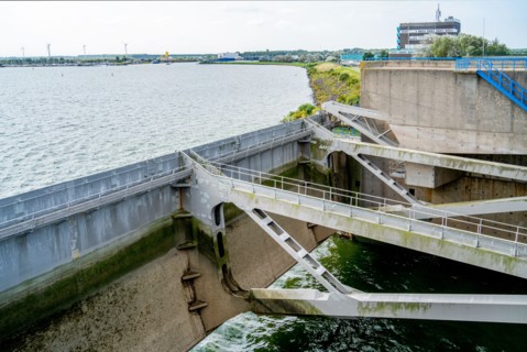Detail of flooding protection 'Haringvlietdam' in the Netherlands