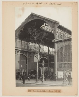 Blancard, Hippolyte (1843 - D.1924), a pavilion of Halles, rue Baltar, 1st arrondissement, Paris (dummy title), 1890. Platinum draw. Carnavalet museum, history of Paris.