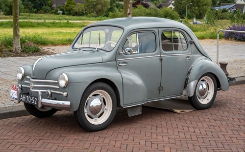 Lelystad, The Netherlands, 16.06.2024, Classic economy car Renault 4CV from 1955 at The National Old timer Day