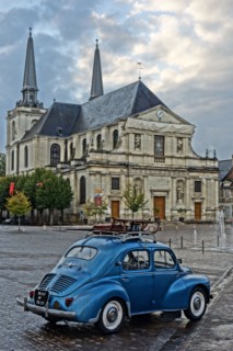 Vintage Renault 4CV motor car, Richelieu, France