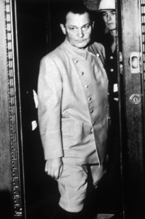 Feb. 20, 1945 - Nuremberg, Germany - German Field Marshal Hermann Goering under guard during his trail for crimes against humanity at the Palace of Justice February 20, 1946 in Nuremberg, Germany. (Cr...