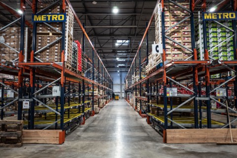 November 9, 2022, Rungis, Ile-de-France (region, France: The METRO logistics platform inaugurated by the Managing Director of METRO France Pascal PELTIER, the President of Rungis International Market ...