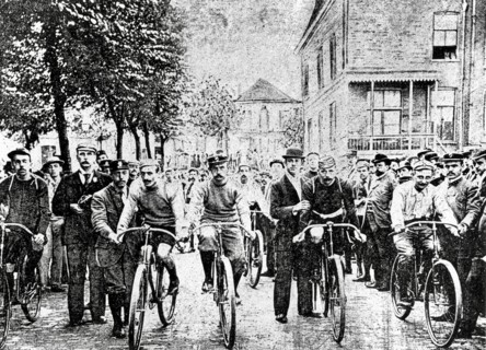 Cycling, Tour de France, 1903. The first Tour de France, starting and finishing in Paris, with winner Maurice Garin.