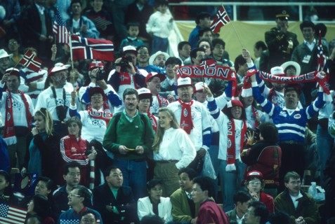 Crowds look on during the 1991 FIFA Women's World Cup in China. This was the first Women's World Cup.