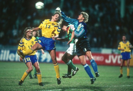 Team Norway during the 1991 FIFA World Cup in China. This was the first Women's World Cup.