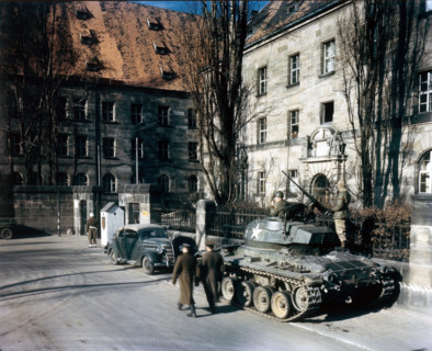 Nuremberg 1946 International Military Tribunal October 1 Court House International War Crimes Trial US tank Ge