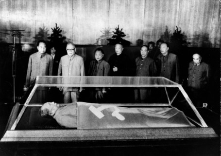 Chairman Mao Zedong being mourned at funeral