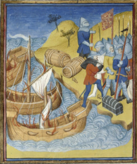 William I of England, also known as William the Conqueror, is depicted during his famous landing in England. This historic event marked the beginning of Norman rule in England following the Battle of ...