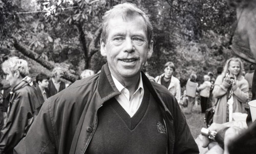 Vaclav Havel at garden, Hradecek, Czech Republic portrait