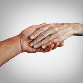 Alzheimer patient care or elderly dementia homecare as a supportive caregiver providing end of life support. concept.