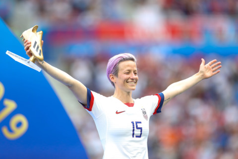 Lyon, France. 07th July, 2019. Rapinoe the United States during match against the Netherlands game valid for the Final of the Women 's Soccer World Cup in Lyon in France this Sunday, 07. Credit: Brazi...