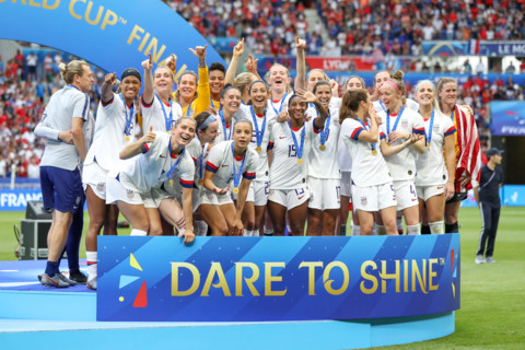 Lyon, France. 07th July, 2019. Players the United States during match against the Netherlands game valid for the Final of the Women 's Soccer World Cup in Lyon in France this Sunday, 07. Credit: Brazi...