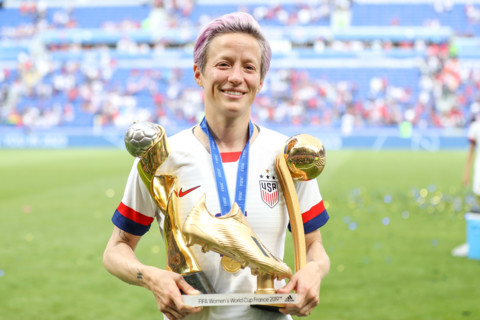 Lyon, France. 07th July, 2019. Rapinoe the United States during match against the Netherlands game valid for the Final of the Women 's Soccer World Cup in Lyon in France this Sunday, 07. Credit: Brazi...