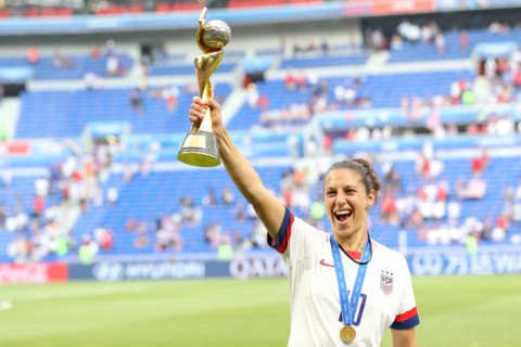 Lyon, France. 07th July, 2019. Carli Lloyd the United States during match against the Netherlands game valid for the Final of the Women 's Soccer World Cup in Lyon in France this Sunday, 07. Credit: B...