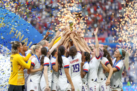 Lyon, France. 07th July, 2019. Players the United States during match against the Netherlands game valid for the Final of the Women 's Soccer World Cup in Lyon in France this Sunday, 07. Credit: Brazi...