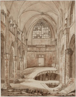 Demolition of the church of the Holy Innocents which was at the corner of Saint-Denis Berger, current district 1, 1810