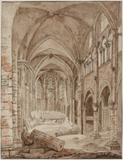 Demolition of the church of the Holy Innocents which was at the corner of Saint-Denis Berger, current district 1, 1810