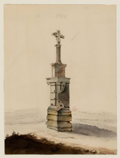 Lavalley, the cemetery of the Saints-Innocents, copy according to the drawings of Bernier. Cross n ° 15. (Dummy title). Carnavalet museum, history of Paris.