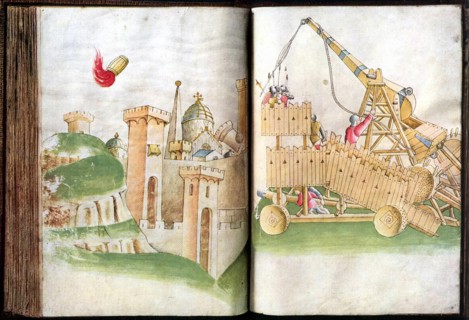 Tour roulante à catapulte pour l'attaque d'une ville