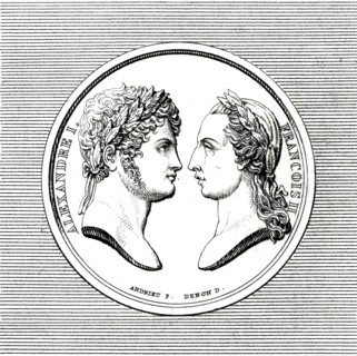 Médaille de la campagne de 1805 : les deux empereurs adversaires de Napoléon 1er