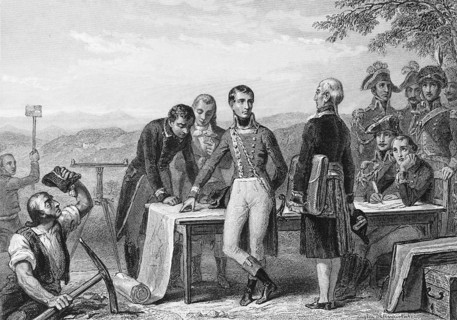 Bonaparte indiquant le percement du canal de Saint-Quentin