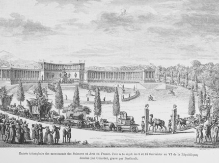 Entrée triomphale des monuments des Sciences et Arts en France