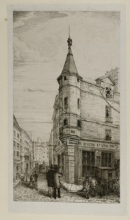 Tourelle à l'angle des rues Pierre-Sarrazin et Hautefeuille à Paris